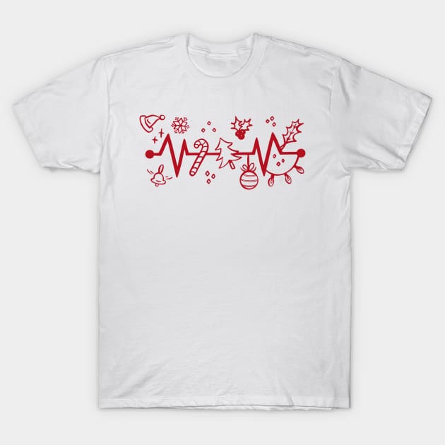 Festive Pulse T-Shirt by Life2LiveDesign